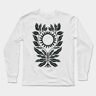 Black Sunflower Long Sleeve T-Shirt